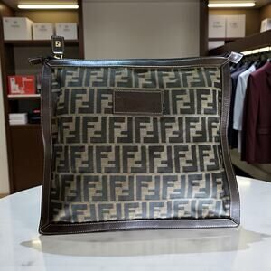 Fendi Zucca Canvas Clutch Bag